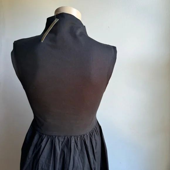 NWT J.Crew Fitted knit mockneck dress with poplin skirt in Black - Picture 9 of 15